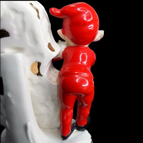 Vtg 1956 Lipper & Mann Red Pixie Elf Playing Violin Cello Musical Figurine Japan - Picture 11 of 13